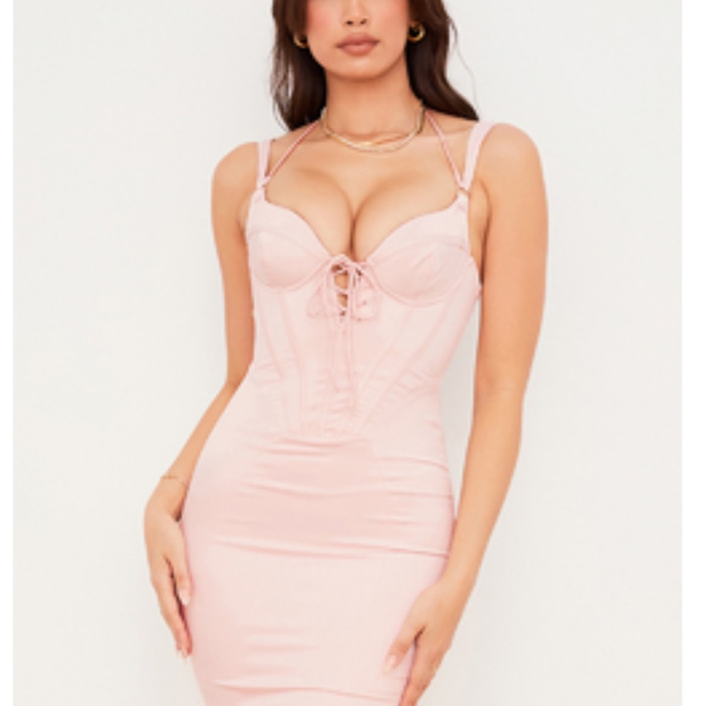 Elegant Pink Corset Dress